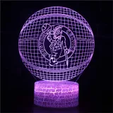 3D NBA Basketball Series Night Light LED Lamps Seven Colors Touch Lamps With Remote Control
