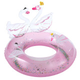 Toddler Kids Pool Floats Inflated Swimming Rings 3D Sequins Swan Swimming Circle