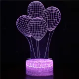 3D Valentine's Day Series Night Light Lamps Seven Colors Touch LED With Remote Control