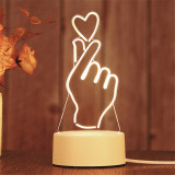 3D Happy Birthday Love Heart  USB Bedroom Night Light