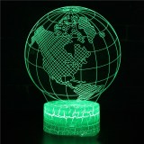 3D Globe Series Night Light LED Lamps Seven Colors Touch Lamps With Remote Control