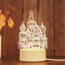 3D Castle Ferris Wheel USB Bedroom Night Light