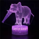 Cute Elephant 3D Night Light LED Lamps Seven Colors Touch Lamps With Remote Control