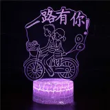 3D Valentine's Day Series Night Light Lamps Seven Colors Touch LED With Remote Control