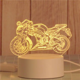 3D Motorcycle Racing Car Bedroom Night Light