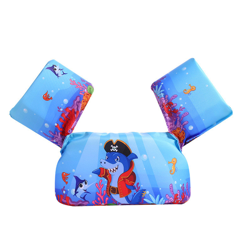 Toddler Kids Print Shark Crab Swim Vest with Arm Wings Floats Life Jacket