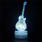 3D Guitar Violin Music Series Night Light LED Lamps Seven Colors Touch Lamps With Remote Control