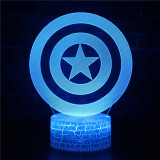 3D Marvel Avengers Captain America Series Night Light LED Lamps Seven Colors Touch Lamps With Remote Control
