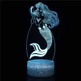 3D Mermaids Series Night Light LED Lamps Seven Colors Touch Lamps With Remote Control