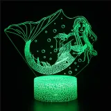 3D Mermaids Series Night Light LED Lamps Seven Colors Touch Lamps With Remote Control