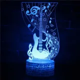 3D Guitar Violin Music Series Night Light LED Lamps Seven Colors Touch Lamps With Remote Control