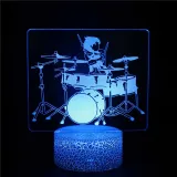 3D Musical Instrument Series Night Light Seven Colors Touch LED Lamps With Remote Control