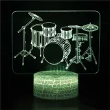 3D Musical Instrument Series Night Light Seven Colors Touch LED Lamps With Remote Control