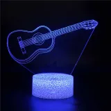 3D Guitar Violin Music Series Night Light LED Lamps Seven Colors Touch Lamps With Remote Control