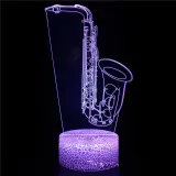 3D Musical Instrument Series Night Light Seven Colors Touch LED Lamps With Remote Control