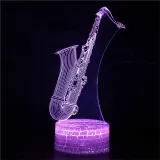 3D Musical Instrument Series Night Light Seven Colors Touch LED Lamps With Remote Control