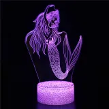 3D Mermaids Series Night Light LED Lamps Seven Colors Touch Lamps With Remote Control