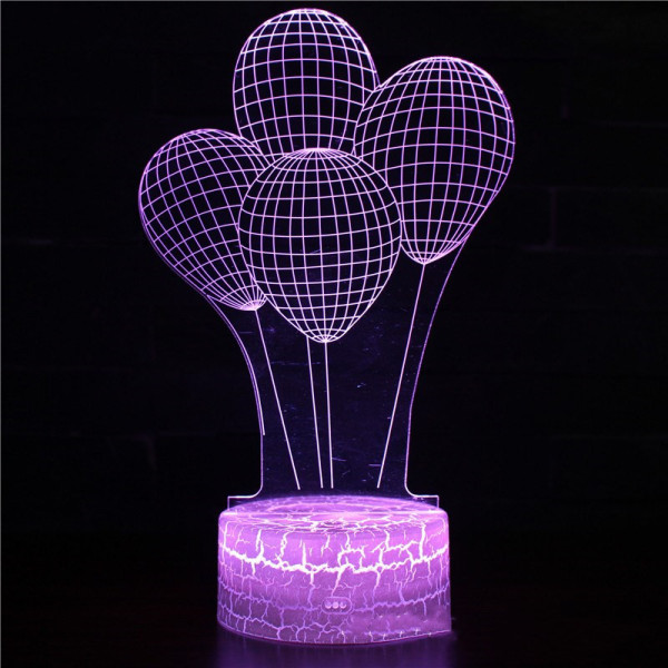 3D Valentine's Day Series Night Light Lamps Seven Colors Touch LED With