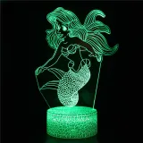 3D Mermaids Series Night Light LED Lamps Seven Colors Touch Lamps With Remote Control