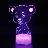 3D Cute Heart Bears Series Night Light LED Lamps Seven Colors Touch Lamps With Remote Control