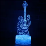 3D Guitar Violin Music Series Night Light LED Lamps Seven Colors Touch Lamps With Remote Control