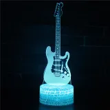 3D Guitar Violin Music Series Night Light LED Lamps Seven Colors Touch Lamps With Remote Control