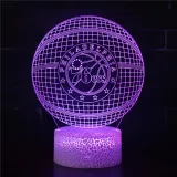 3D NBA Basketball Series Night Light LED Lamps Seven Colors Touch Lamps With Remote Control