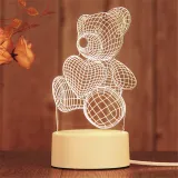 3D Happy Birthday Love Heart  USB Bedroom Night Light
