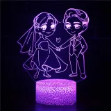 3D Valentine's Day Series Night Light Lamps Seven Colors Touch LED With Remote Control