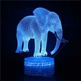 Cute Elephant 3D Night Light LED Lamps Seven Colors Touch Lamps With Remote Control
