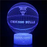 3D NBA Basketball Series Night Light LED Lamps Seven Colors Touch Lamps With Remote Control