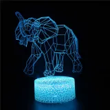 Cute Elephant 3D Night Light LED Lamps Seven Colors Touch Lamps With Remote Control