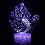 3D Mermaids Series Night Light LED Lamps Seven Colors Touch Lamps With Remote Control