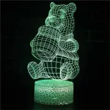 3D Cute Heart Bears Series Night Light LED Lamps Seven Colors Touch Lamps With Remote Control
