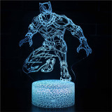 3D Marvel Panthers Series Night Light LED Lamps Seven Colors Touch Lamps With Remote Control