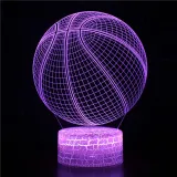 3D NBA Basketball Series Night Light LED Lamps Seven Colors Touch Lamps With Remote Control