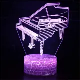 3D Musical Instrument Series Night Light Seven Colors Touch LED Lamps With Remote Control