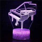 3D Musical Instrument Series Night Light Seven Colors Touch LED Lamps With Remote Control