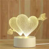3D Happy Birthday Love Heart  USB Bedroom Night Light