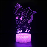 3D Cute Pikachu Series Night Light LED Lamps Seven Colors Touch Lamps With Remote Control