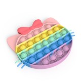 Pink Cute Bowknot Cat Pop It Fidget Toy Push Pop Bubble Sensory Fidget Toy Stress Relief For Kids & Adult