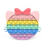Pink Cute Bowknot Cat Pop It Fidget Toy Push Pop Bubble Sensory Fidget Toy Stress Relief For Kids & Adult