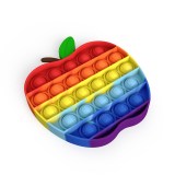 Rainbow Apple Pop It Fidget Toy Push Pop Bubble Sensory Fidget Toy Stress Relief For Kids & Adult