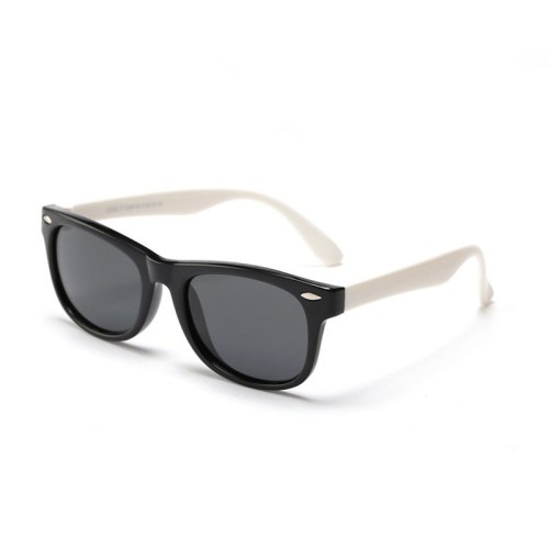 Kids UV Protection TPEE Rubber Polarized Sunglasses White Frame