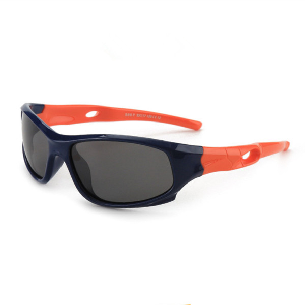 Kids UV Protection TPEE Rubber Polarized Light Silicone Sunglasses Orange Frame