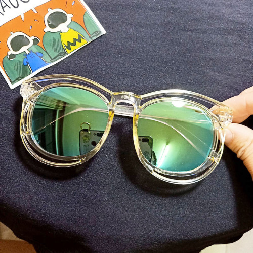 Kids Color Film Anti-UV Protection Fashion Sunglasses Gold Frame