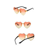 Kids Heart Shaped Progressive Color Anti-UV Protection Fashion Sunglasses