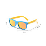 Kids UV Protection TPEE Rubber Polarized Light Tinted Silicone Sunglasses Orange