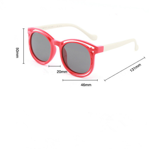 Kids Boys & Girls Anti-UV Protection Silicone Round Sunglasses White Frame