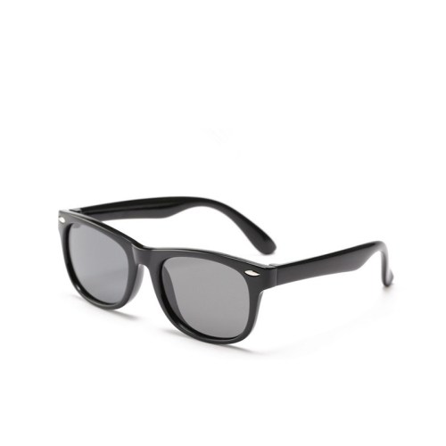 Kids UV Protection TPEE Rubber Polarized Sunglasses Black Frame